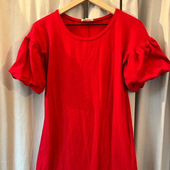 Cute Red Puff Sleeve Dress - Picture 1 of 5